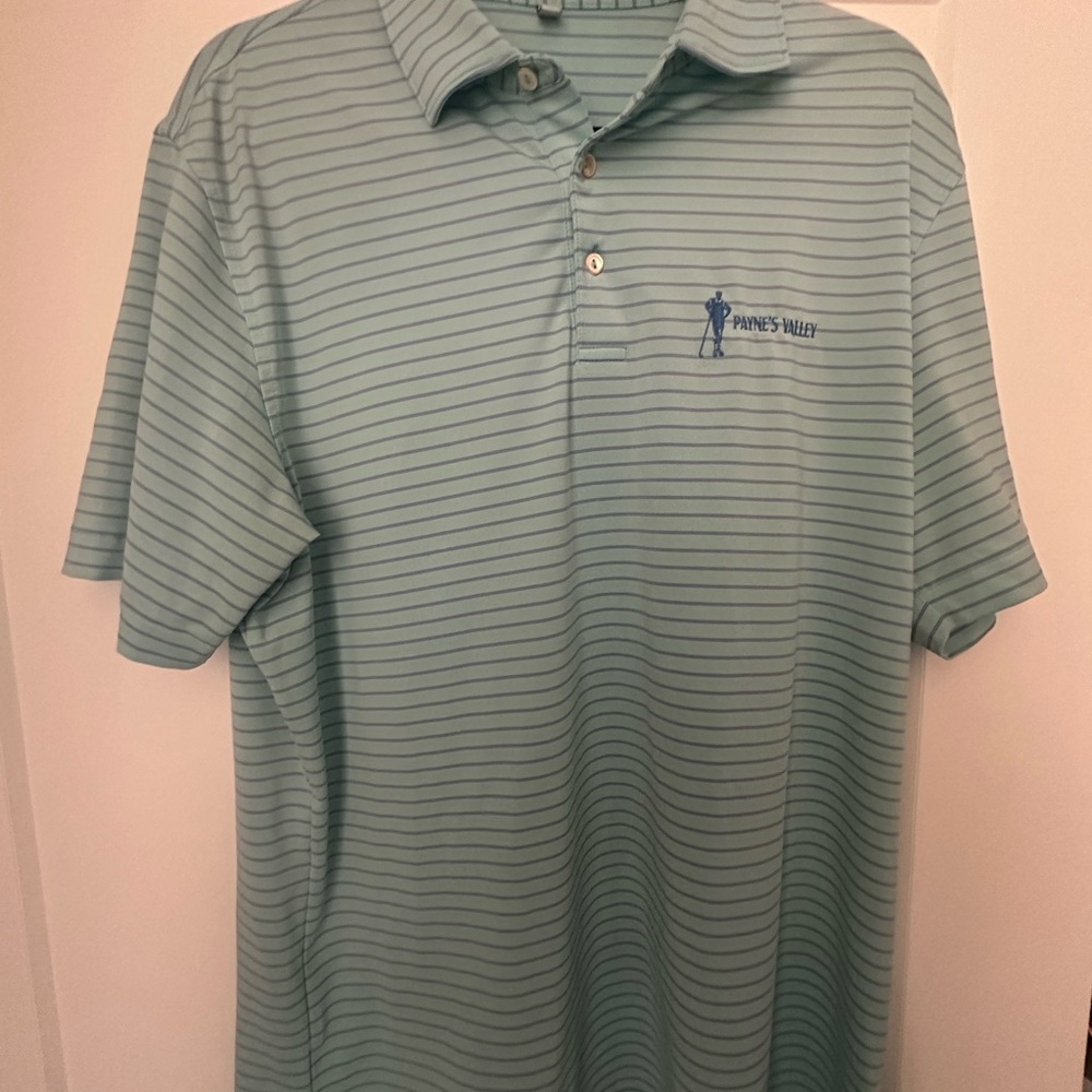 Men's Blue Payne’s Valley Striped Peter Millar Polo Shirt